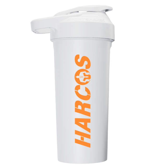 Harcos Protein Shaker Bottle 27oz – Made in USA | Leak-Proof Shaker Cup with Mixing Ball | BPA-Free & Dishwasher Safe | For Protein Shakes, Pre-Workout & Meal Replacement |White -Pack Of 1